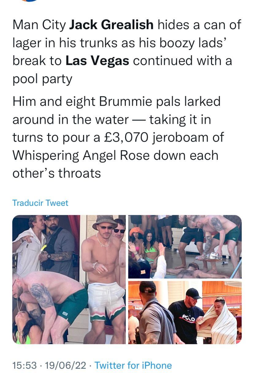 Jack Grealish ha estado enfiestado en Las Vegas junto a Declan Rice.