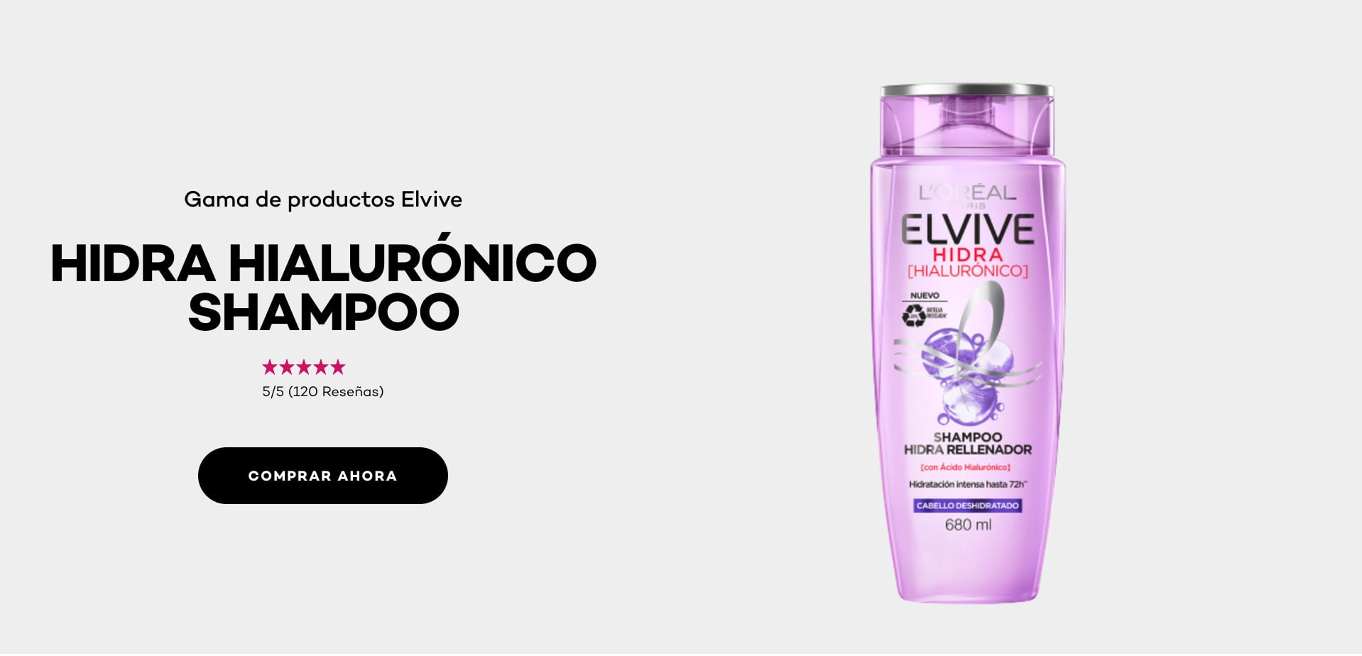 Shampoo Elvive morado con ácido hialurónico