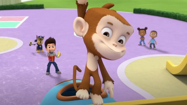 Rescates de Paw Patrol y un mono