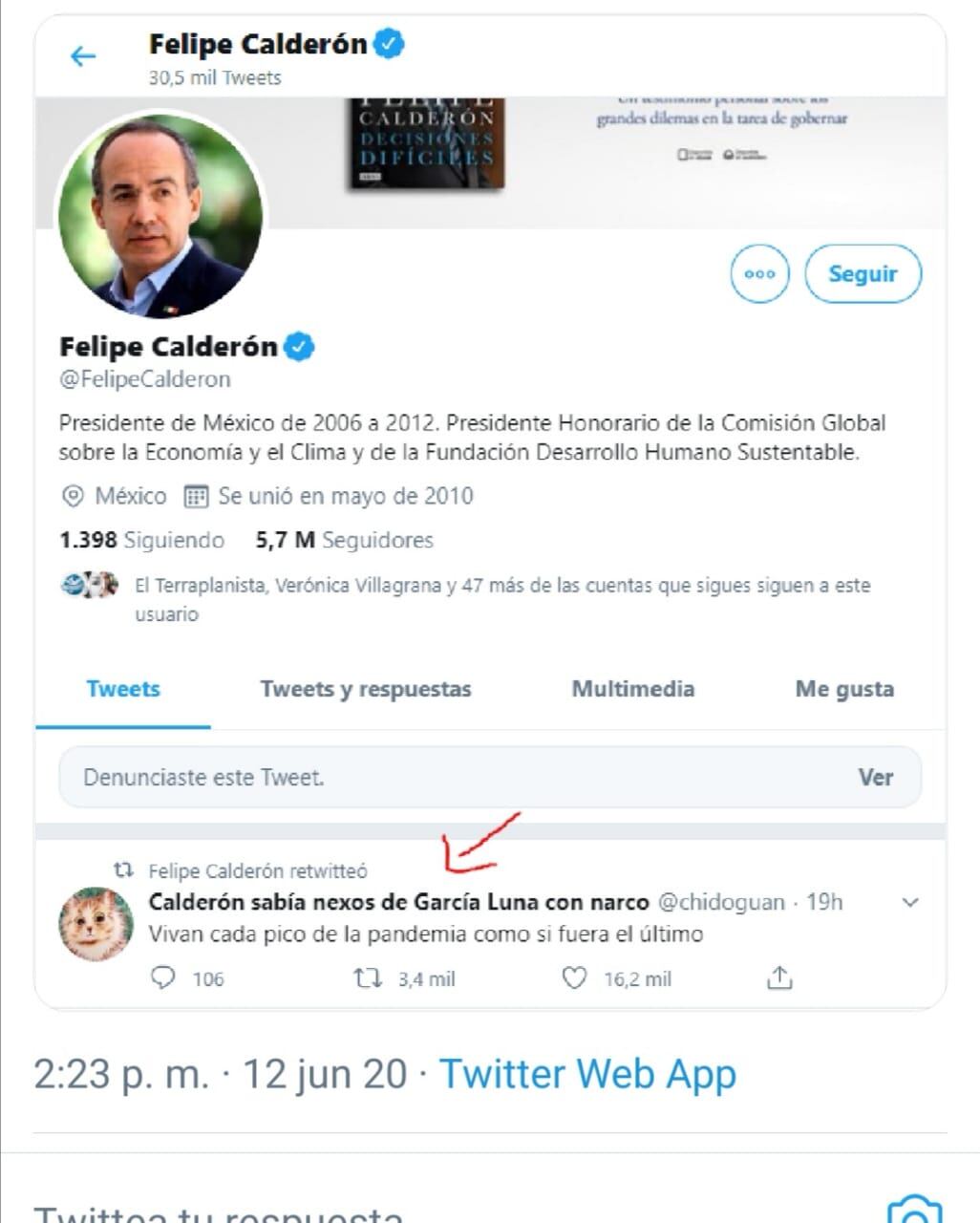 Twitter de Felipe Calderón.