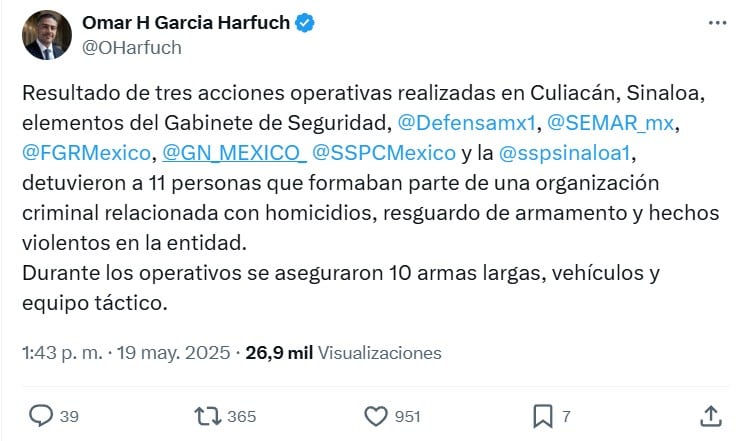 Culiacán hoy lunes 19 de mayo