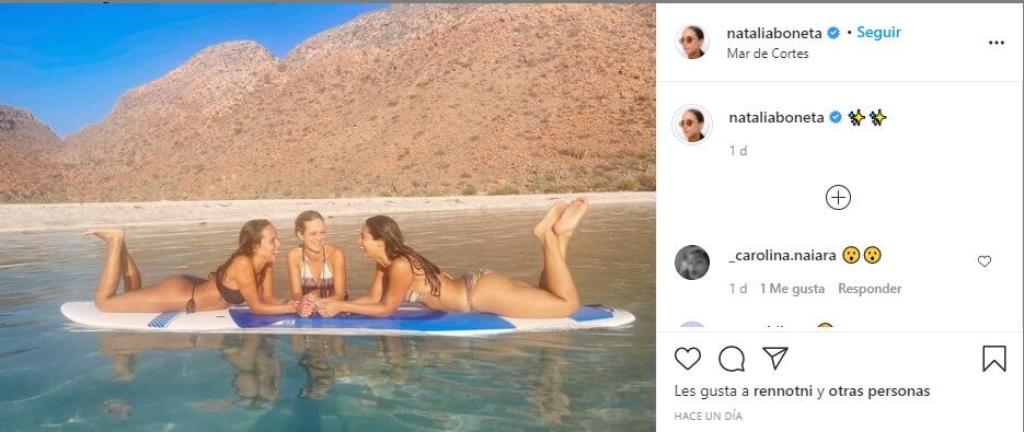 Natalia BOneta y Renata Notni de vacaciones.