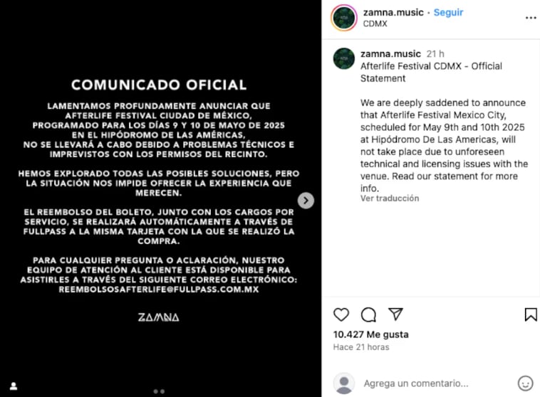 Se cancela Afterlife