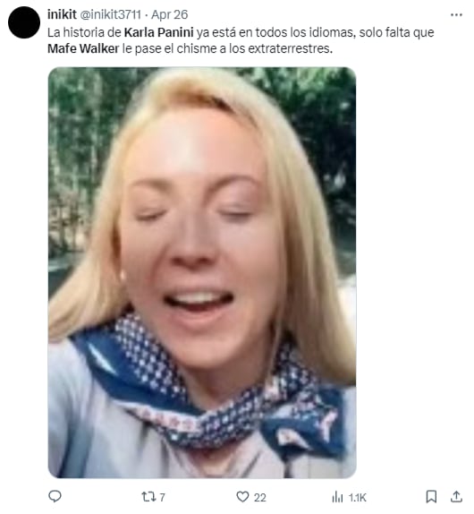 Memes pidiendo a Mafe Walker que traduzca al alienígena chisme de Karla Panini