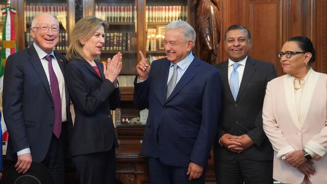 Andrés Manuel López Obrador, Presidente de México se reunió con Elizabeth Sherwood-Randall, asesora de Seguridad de la Casa Blanca y del embajador de EUA, Ken Salazar, en Palacio Nacional.