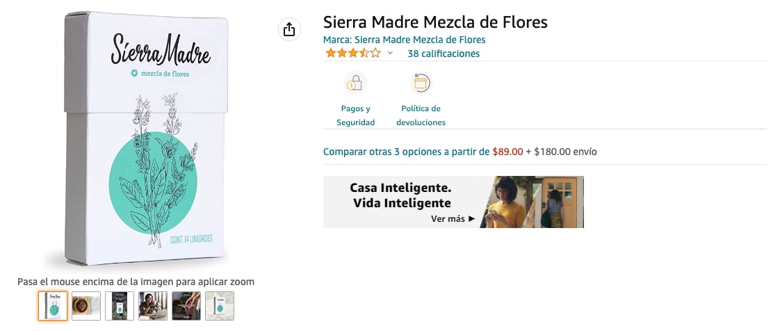Cigarros Sierra Madre en Amazon México