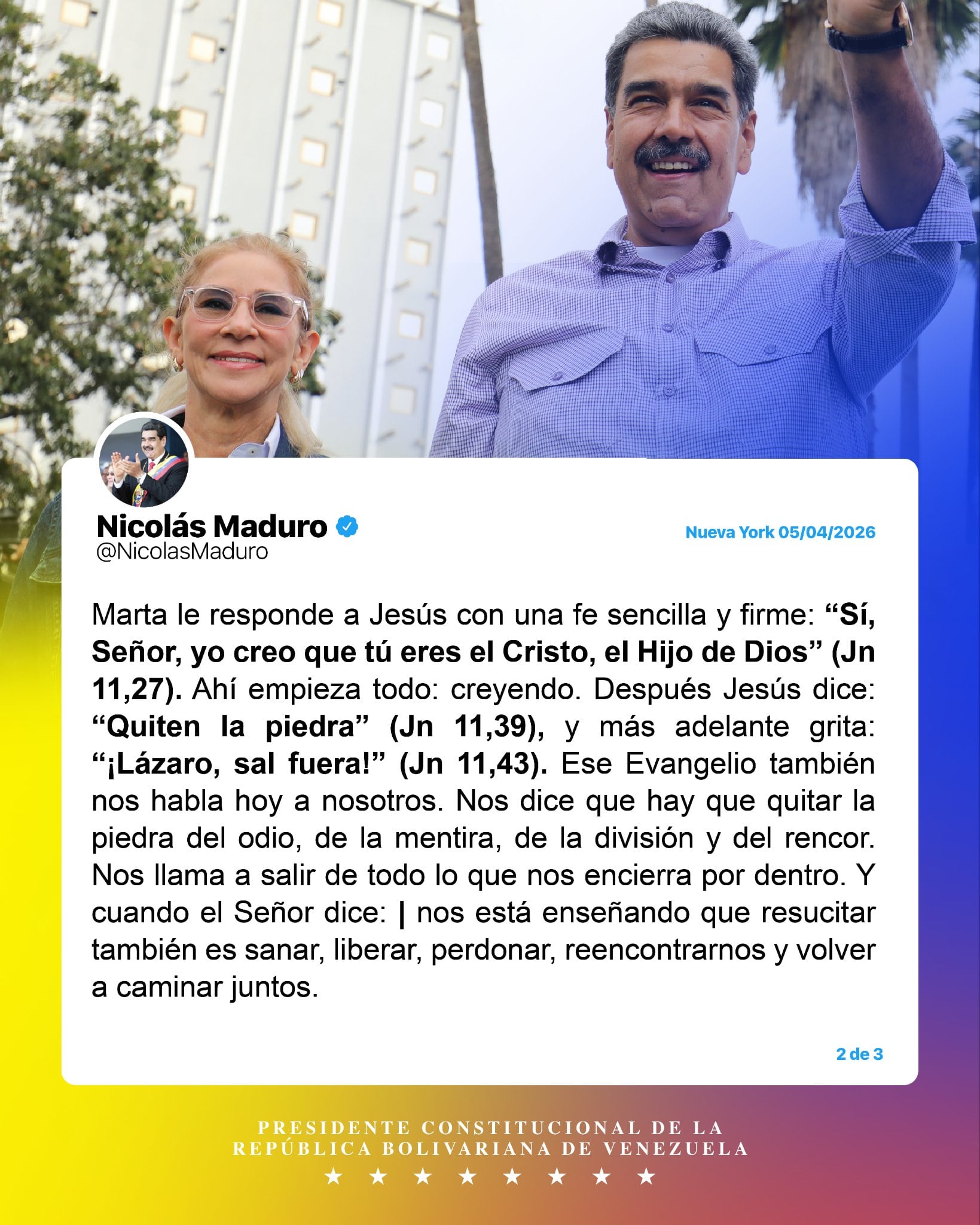 Mensaje de Nicolás Maduro