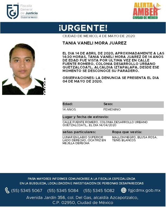 Ficha de búsqueda de Tania.