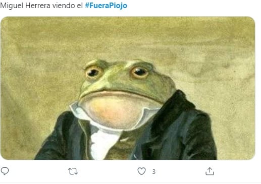 Meme con el #FueraPiojo
