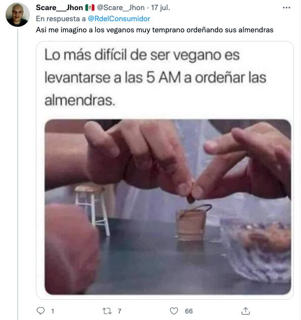 Meme sobre la leche de almendras