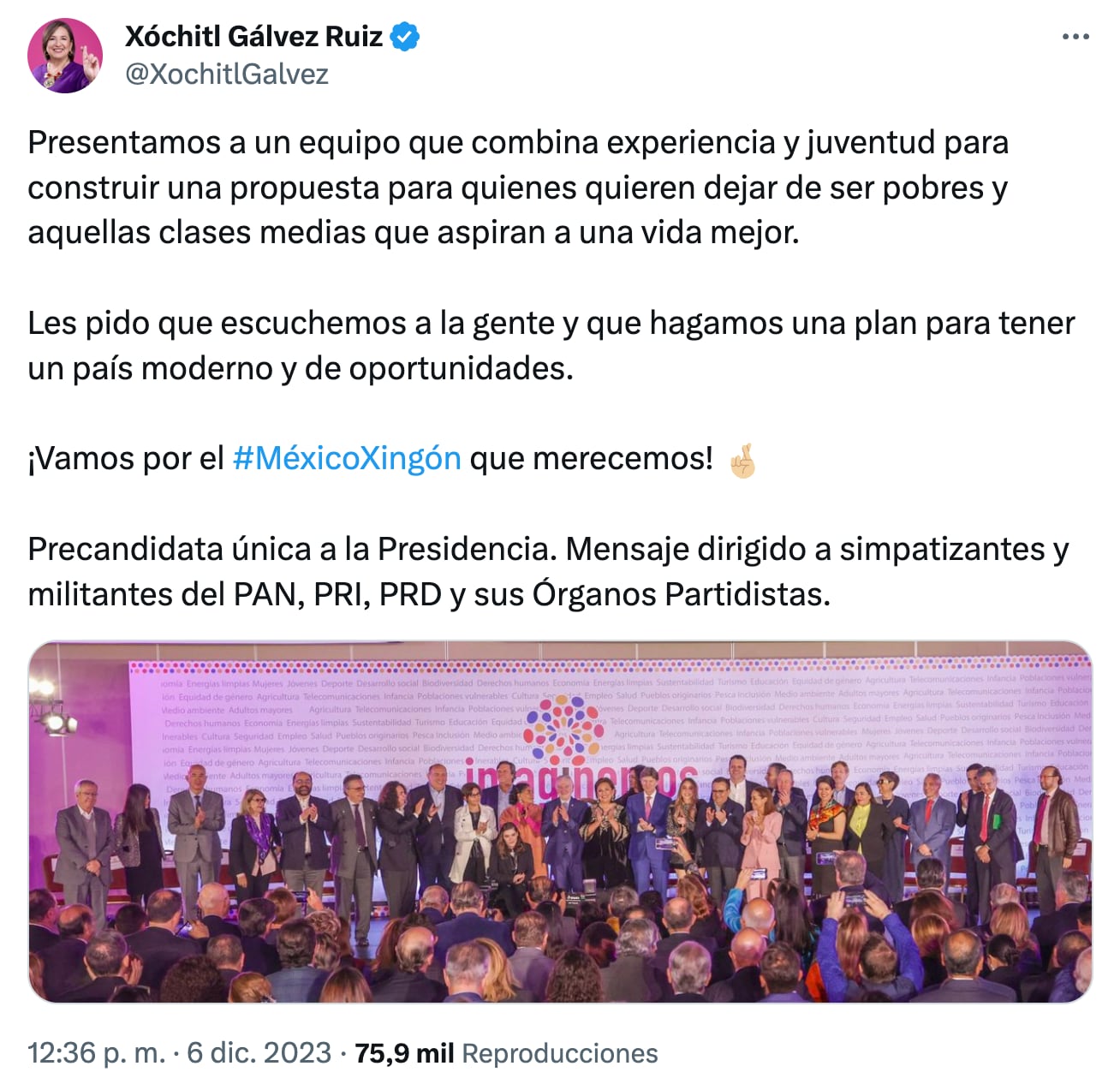 Xóchitl Gálvez presentó a su equipo que coordinará las Mesas Temáticas; la empresaria Elsa Ayala Gómez formará parte