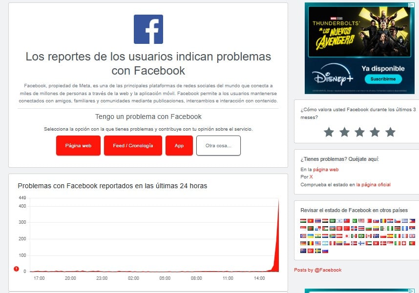 Facebook presenta fallas hoy 3 de marzo de 2026