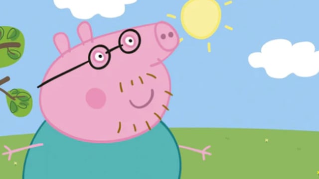 Dibujos de Papá Cerdito, el padre de Peppa Pig, con temática de primavera