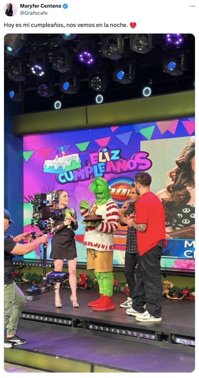 El Grinch celebra cumpleaños de Maryfer Centeno