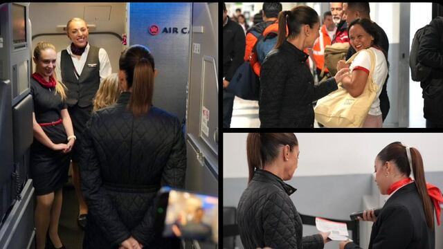 Claudia abordando Air Canada