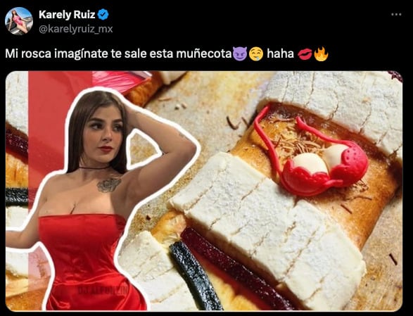 Karely Ruiz presume que tiene su Rosca de Reyes.