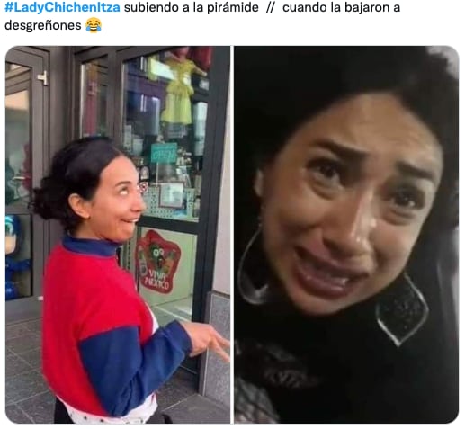 Memes de Lady Chichén Itzá tras subir la pirámide de Kukulcán