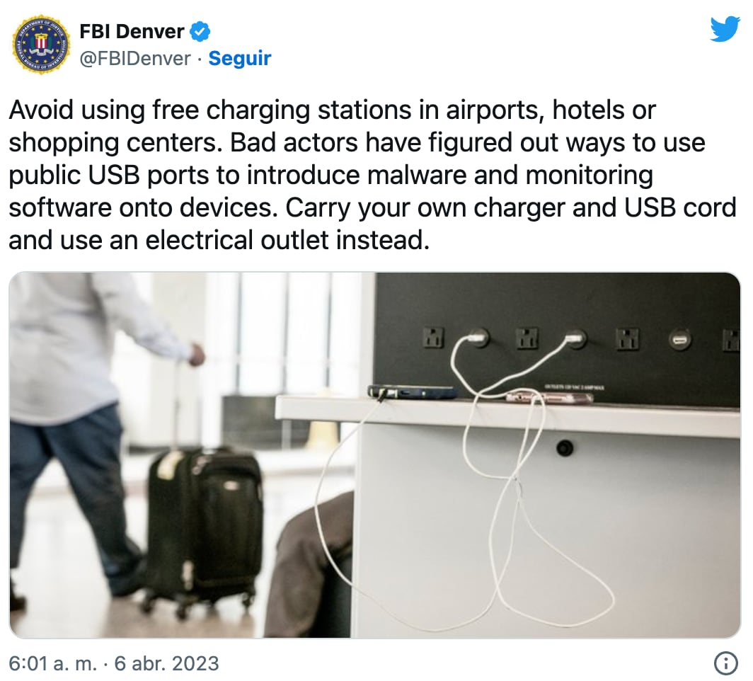 No usar USB Públicos