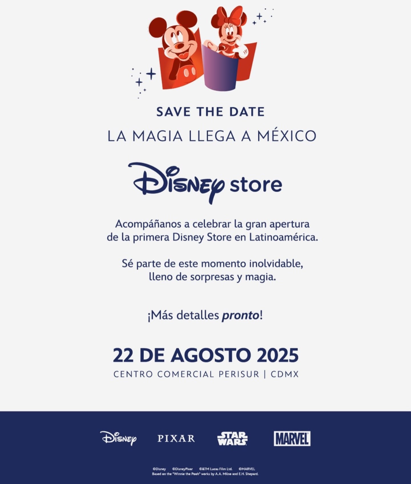 Apertura de la Disney Store en México el 22 de agosto