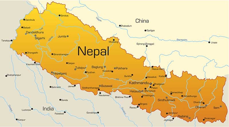 mapa de Nepal