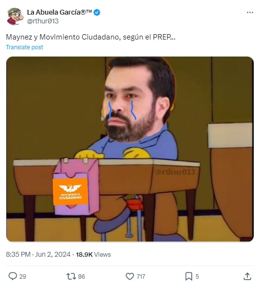 Memes de Jorge Álvarez Máynez y los poquísimos votos a su favor según el PREP 2024