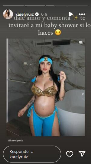 Karely Ruiz promete una invitación vestida como la princesa Jazmín