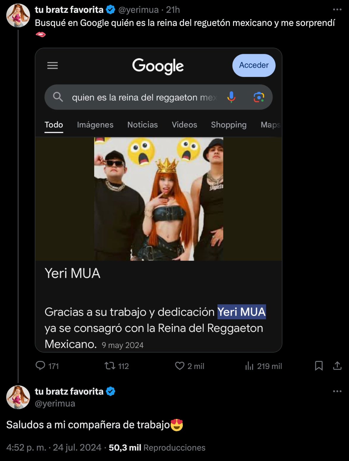 Yeri Mua le pregunta quién es la "reina del reguetón mexicano" y su nombre apareció