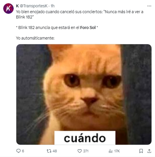 Memes por el concierto de Blink 182 en el Foro Sol