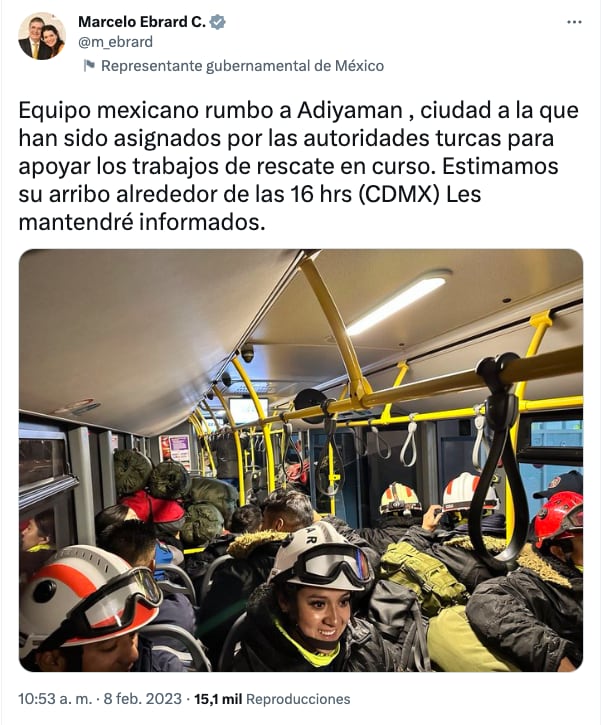 Avión de la Fuerza Aérea Mexicana aterriza en Turquía; misión de rescate se dirige a Adiyaman