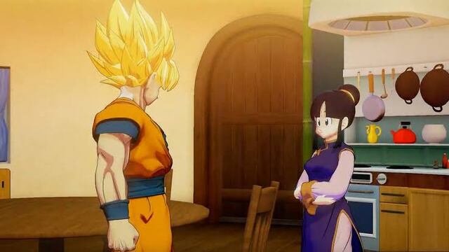 Goku y Milk en Dragon Ball Z: Kakarot