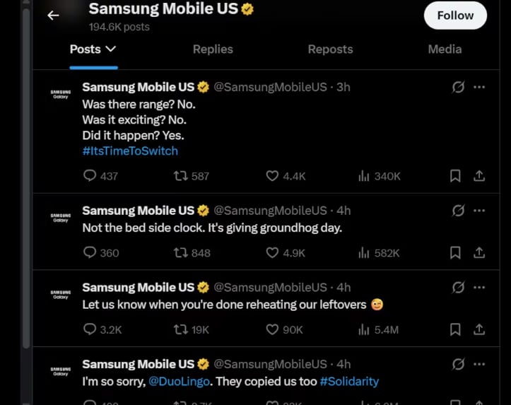 Samsung se burla de Apple