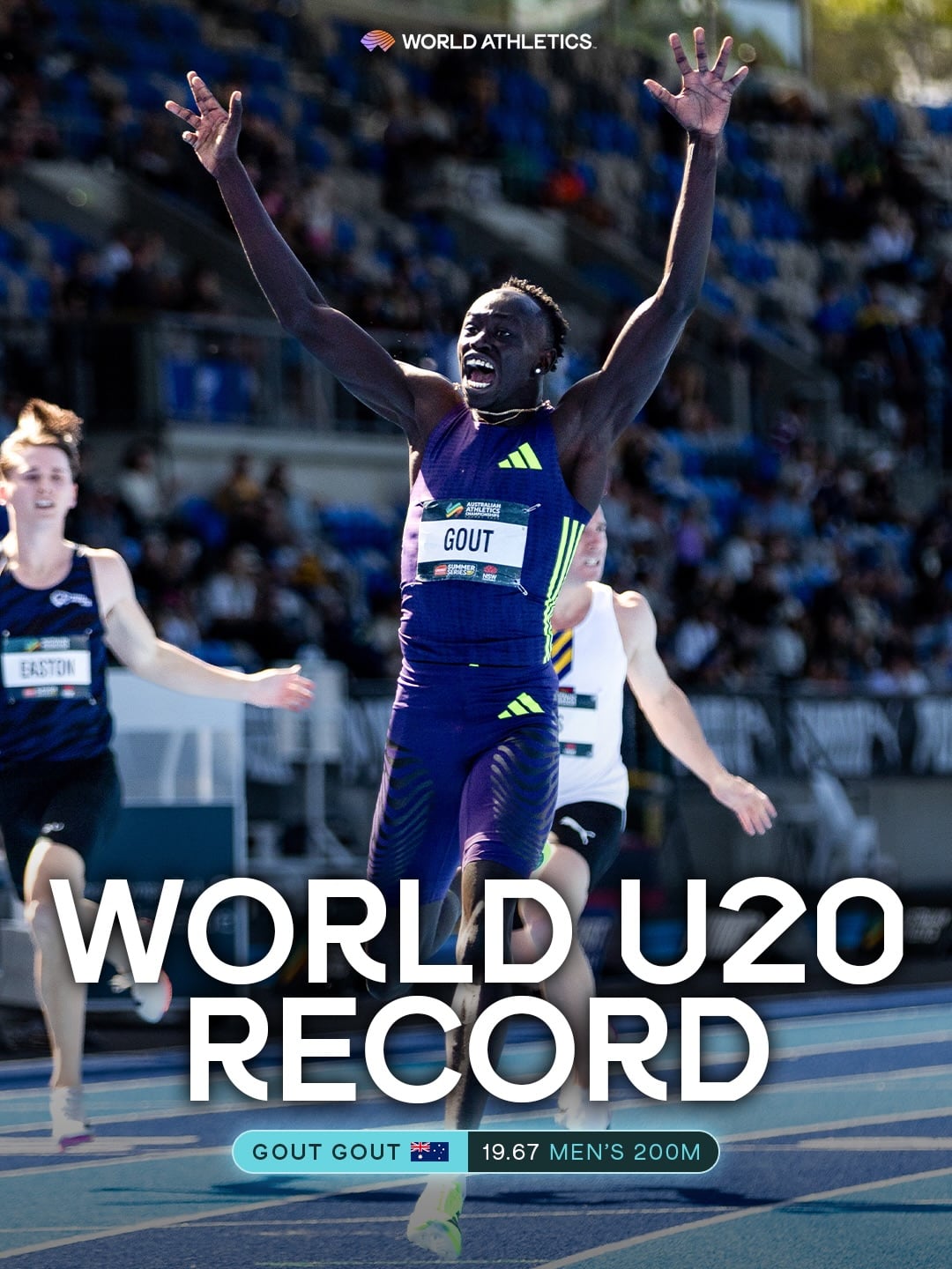 Gout Gout rompe récord en 200 metros