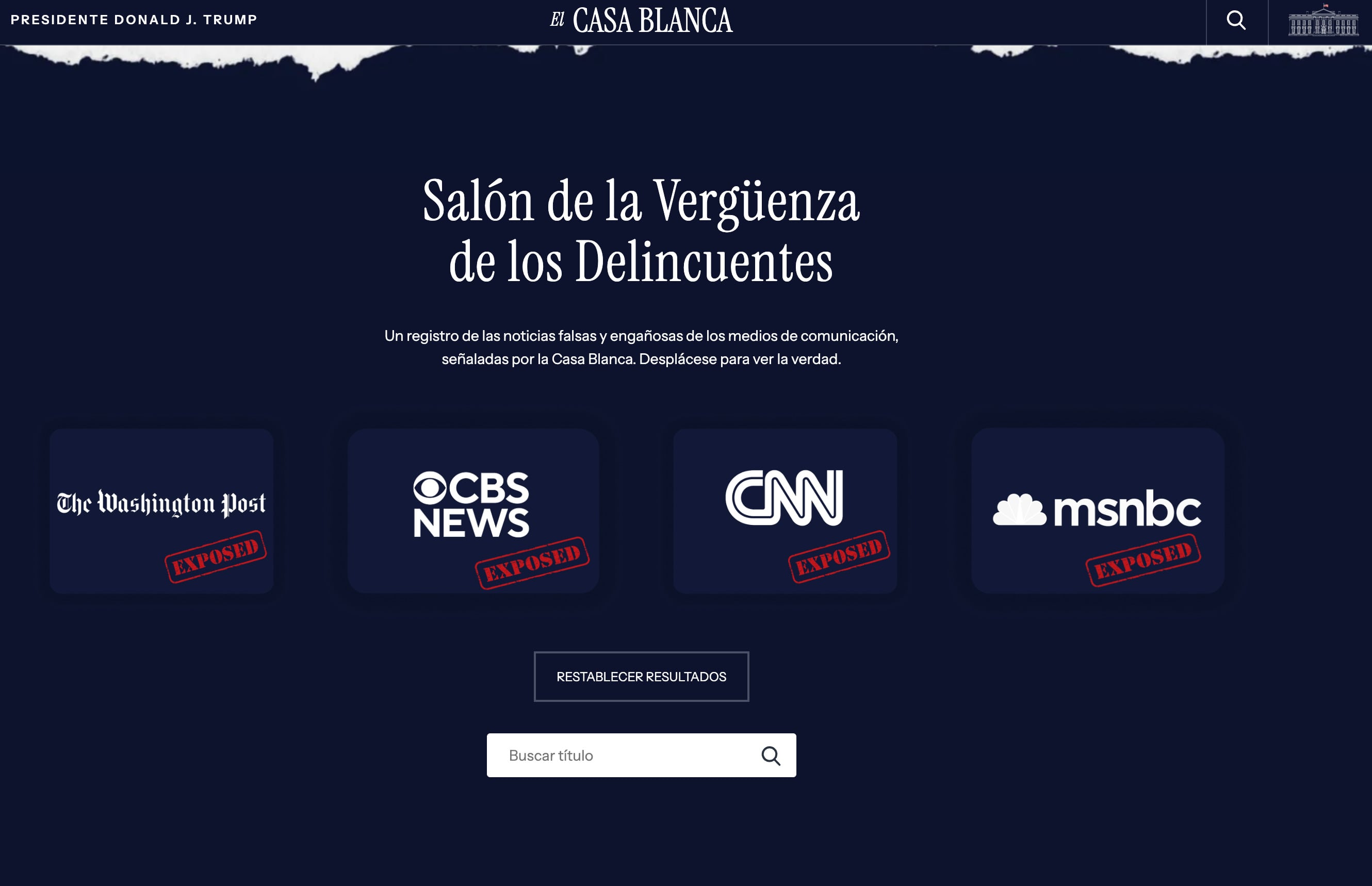 Casa Blanca expone a medios que considera que mienten