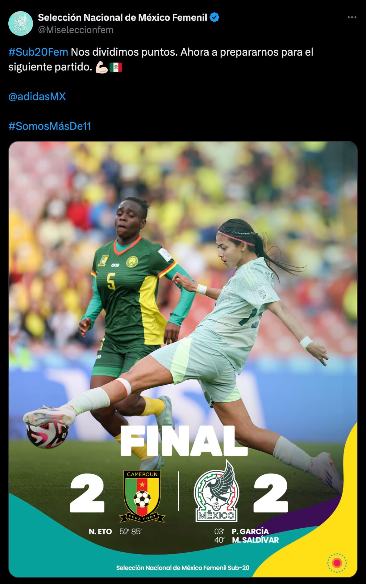 Selección Mexicana empató en su debut en el Mundial Femenil Sub-20