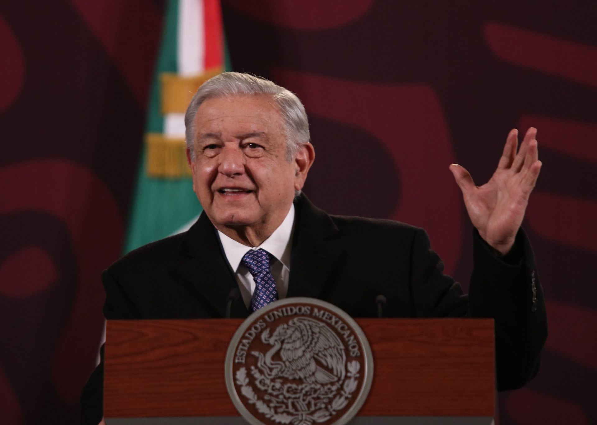 Andrés Manuel López Obrador, presidente de México, durante su conferencia de prensa en Palacio Nacional