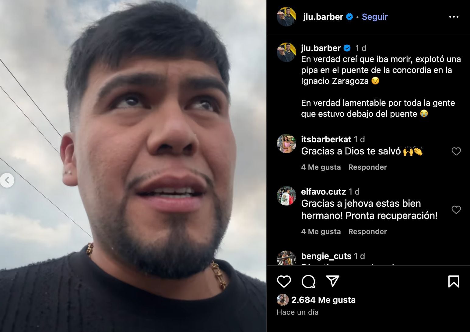 Influencer relata cómo vivió la explosión en Iztapalapa