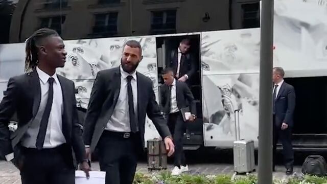 Llegada del Real Madrid a París