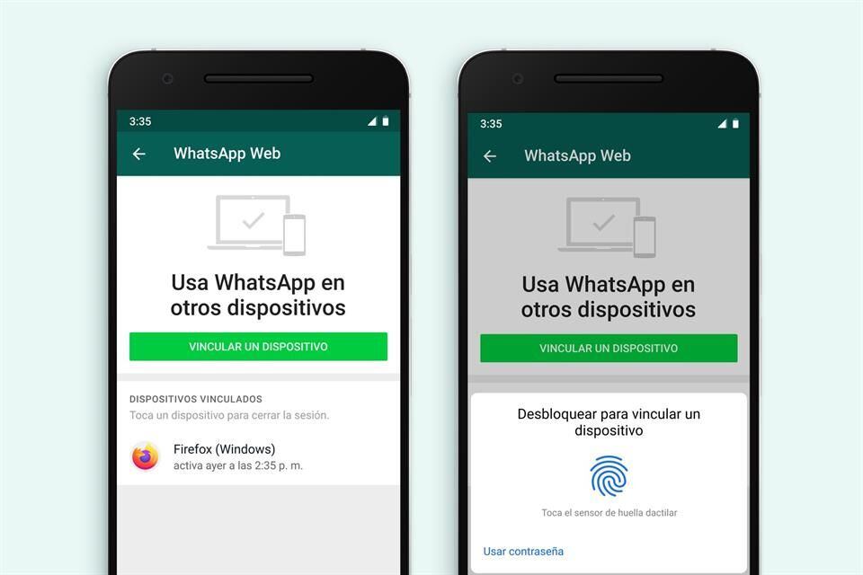 WhatsApp Web Datos Biométricos