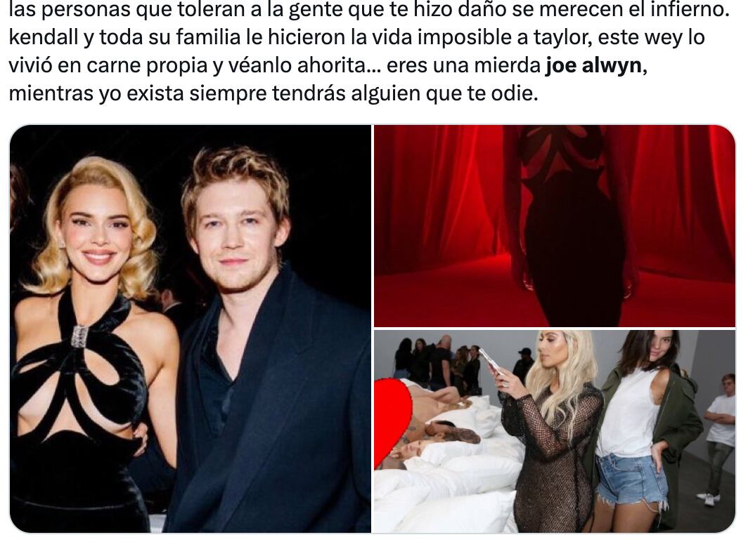 Joe Alwyn le dio like a una foto de Kendall Jenner y los fans de Taylor Swift lo están cancelando