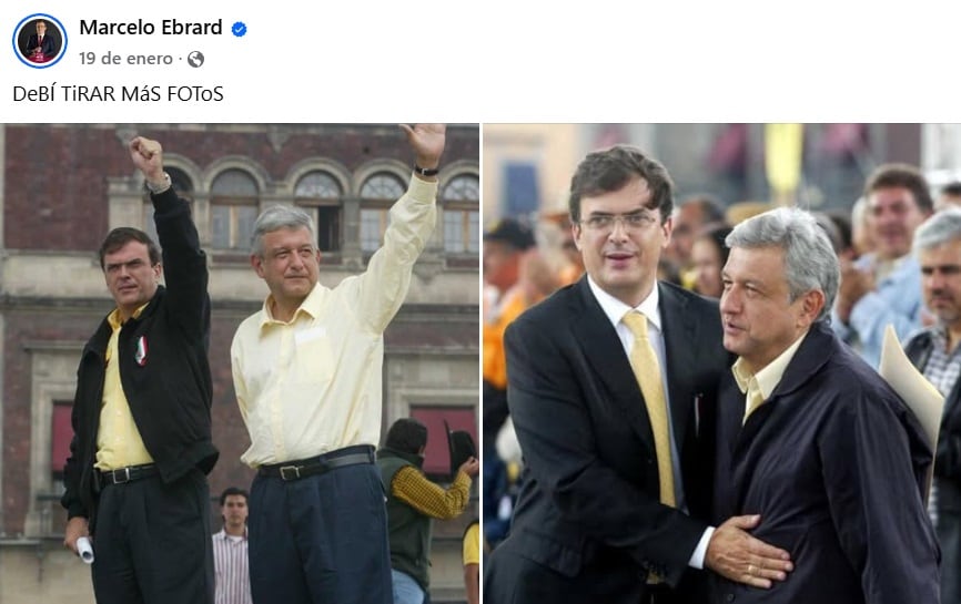 Debí tirar más fotos; Marcelo Ebrard se sumó al trend para recordar a AMLO