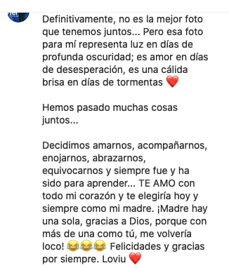 Fernando del Solar deja mensaje a su mamá.