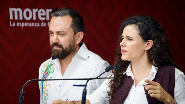 Arturo Ávila, vocero de Morena en la Cámara de Diputados junto a Luisa María Alcalde