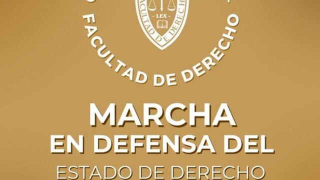 Marcha en la Facultad de Derecho.