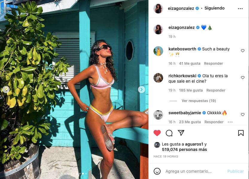 Eiza González presume su paradisíacas vacaciones