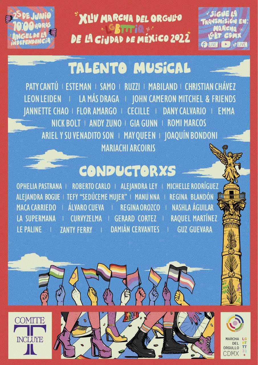 Cártel de marcha LGBT 2022 CDMX