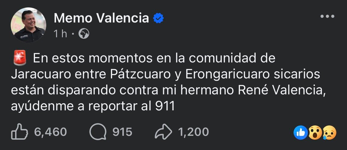 Atacan al hermano de Guillermo Valencia, dirigente del PRI quien denuncia agresión armada
