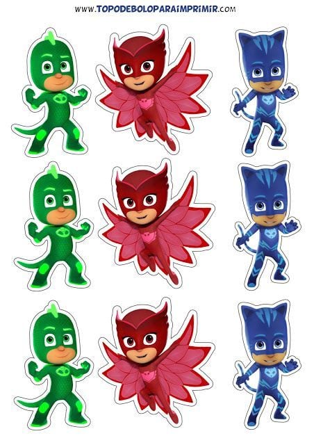 Plantillas para imprimir para stickers de PJ Masks