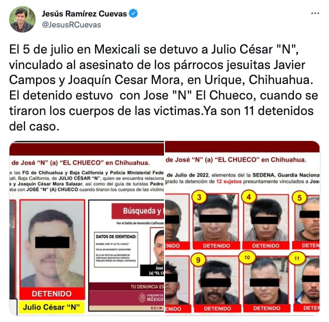 Jesús Ramírez Cuevas sobre detención de Julio César "N"