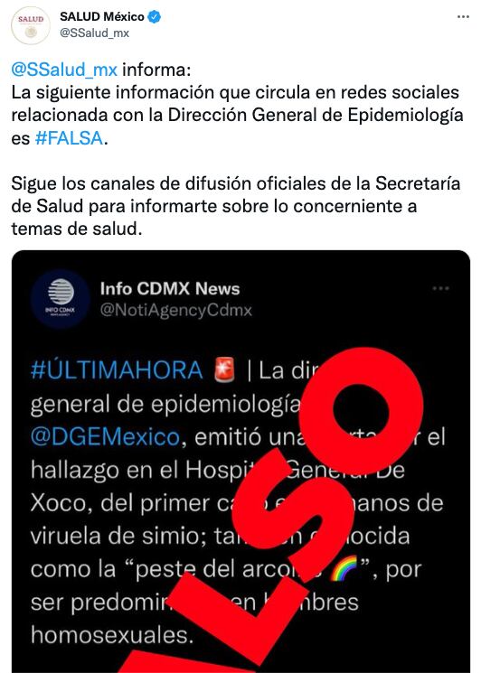 SSa desmiente casos de viruela del mono en México