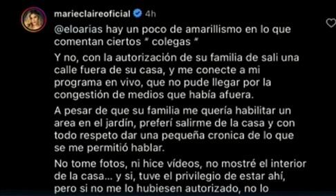 Marie Claire Harp se defiende